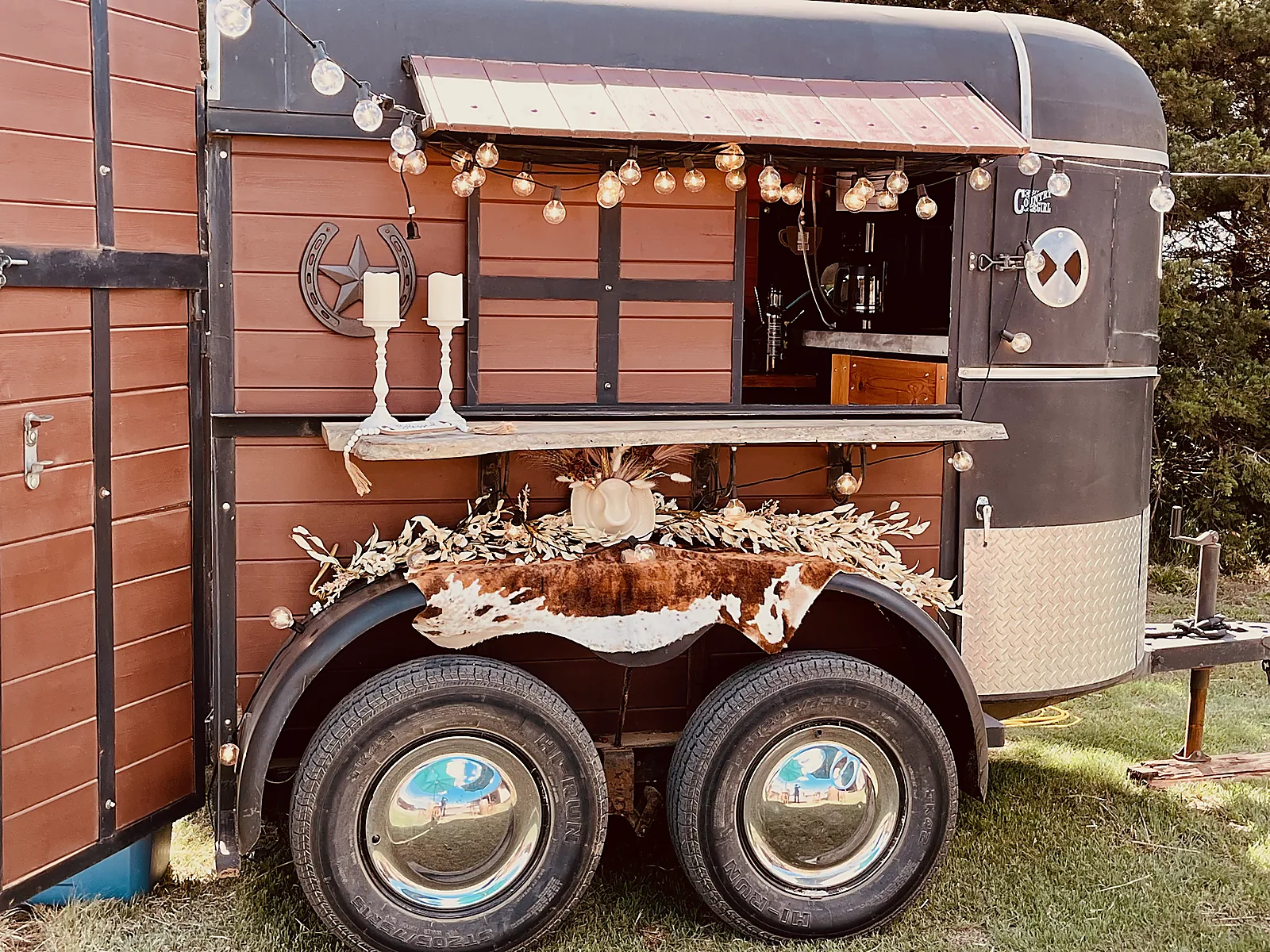 Trigger, our original brown coffee trailer